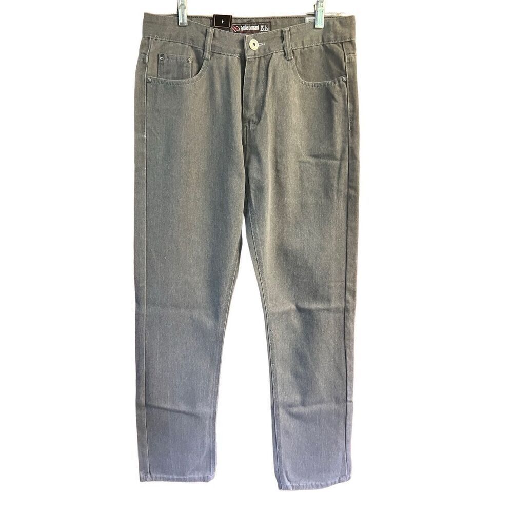 Eddie Domani Mens Straight Jeans Gray Sz 32/32 NWT